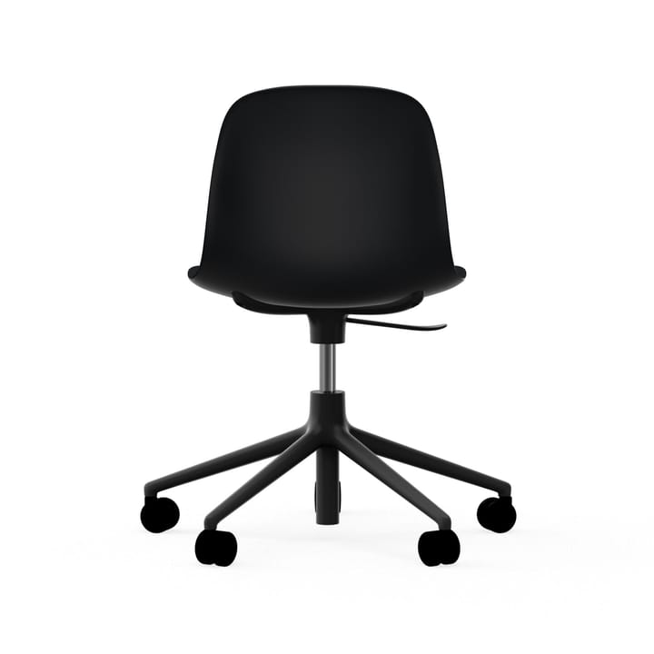 Form chair drehbar, 5W Bürostuhl, Schwarz, Schwarzes Aluminium, Rollen Normann Copenhagen