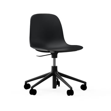 Form chair drehbar, 5W Bürostuhl - Schwarz, Schwarzes Aluminium, Rollen - Normann Copenhagen