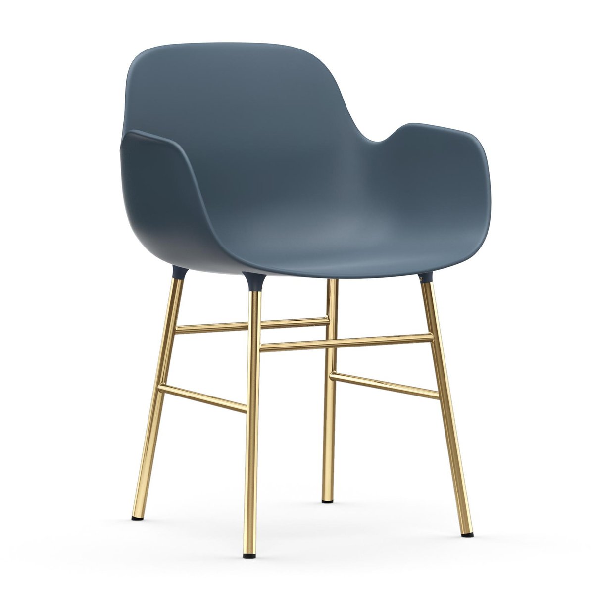 Normann Copenhagen Form Sessel Messingbeine Blau