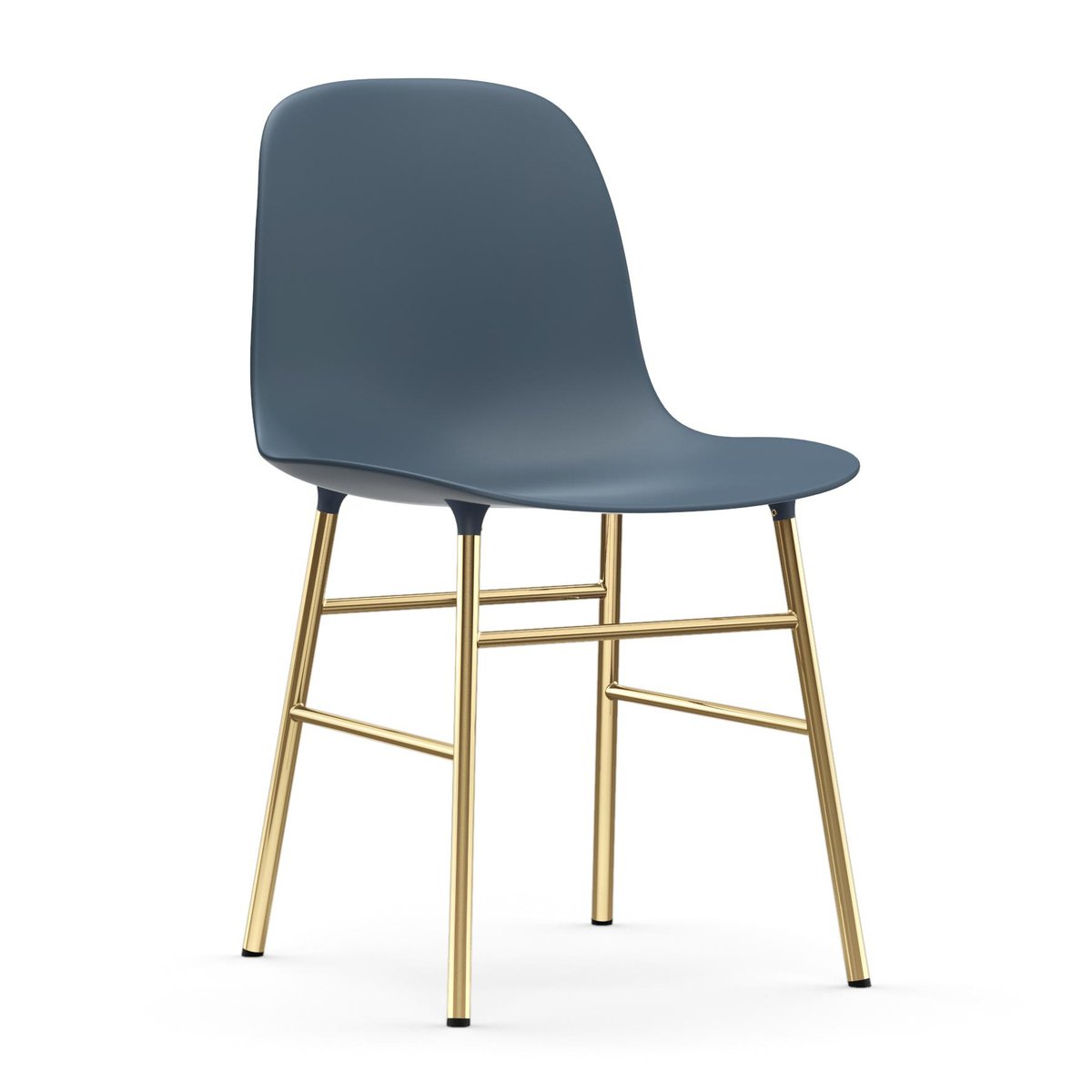 Normann Copenhagen Form Stuhl Messingbeine Blau