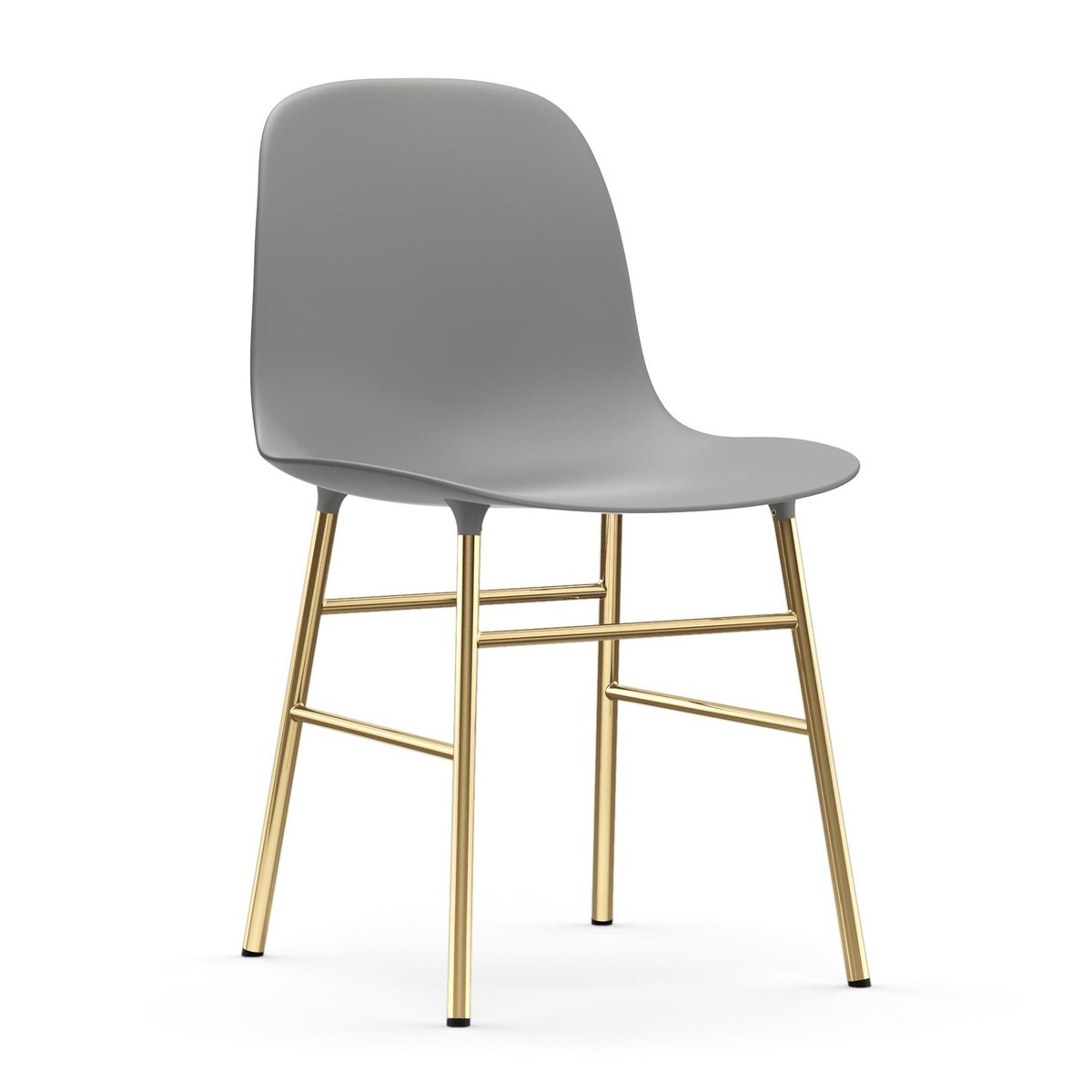 Normann Copenhagen Form Stuhl Messingbeine Grau