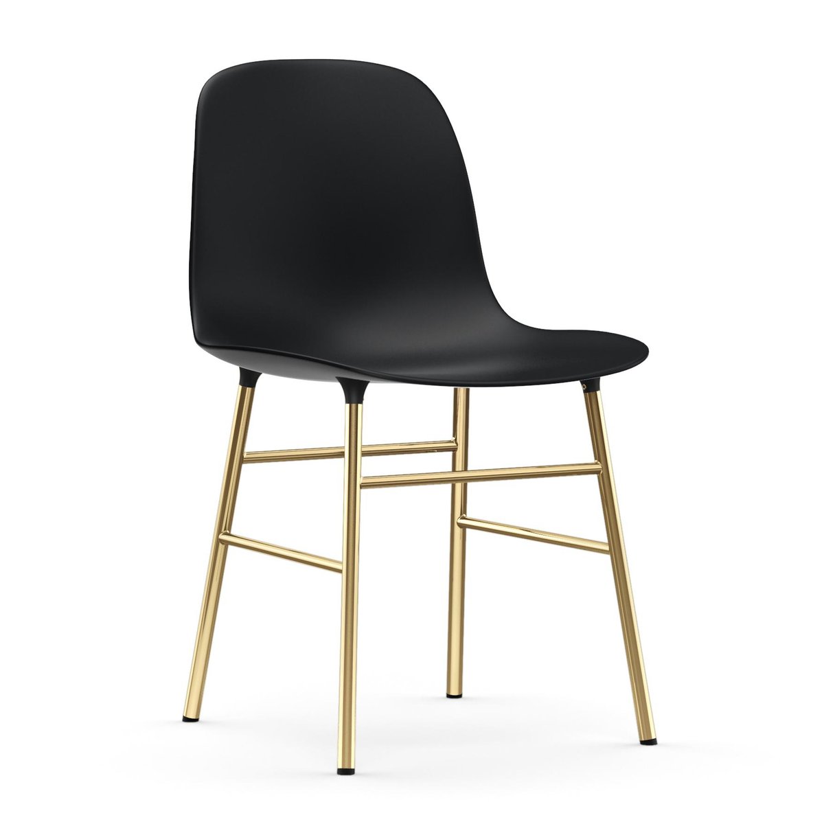 Normann Copenhagen Form Stuhl Messingbeine Schwarz