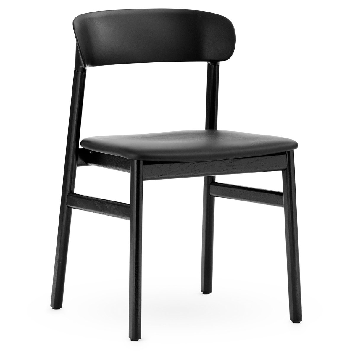 Normann Copenhagen Herit Stuhl Lederpolsterung schwarze Eiche Schwarz