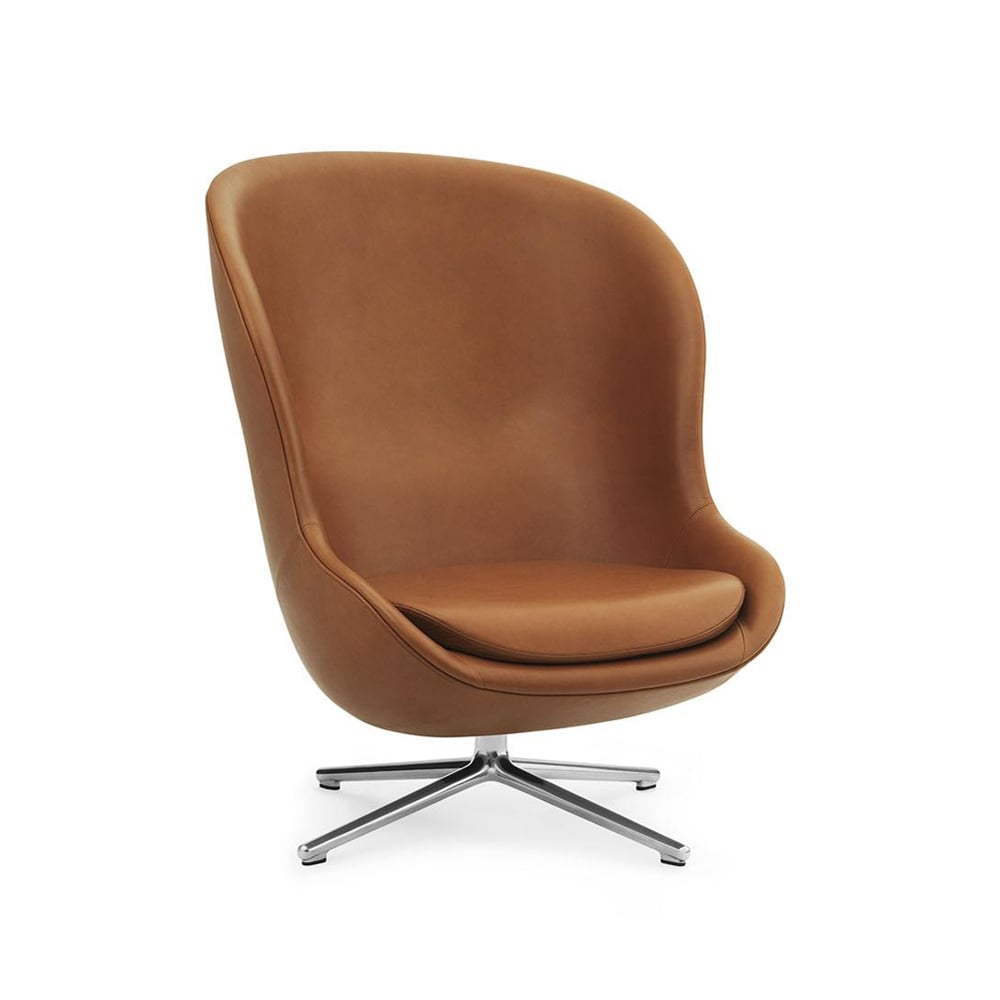 Normann Copenhagen Hyg Sessel Leder ultra 41574 brandy, Drehfuß aus Aluminium