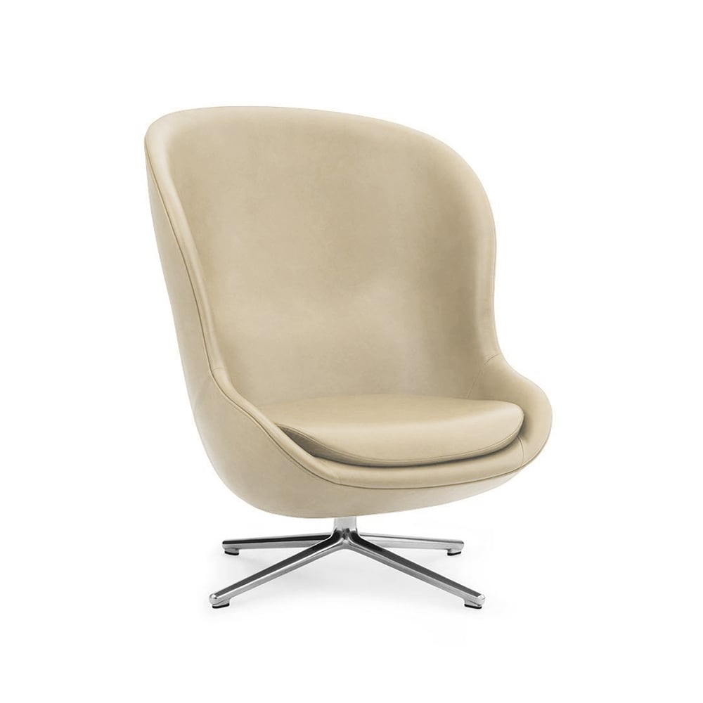 Normann Copenhagen Hyg Sessel Leder ultra 41583 marble, Drehfuß aus Aluminium