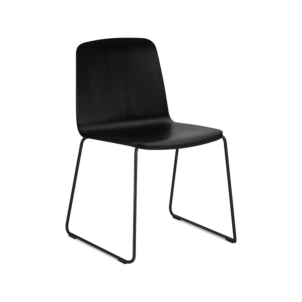 Normann Copenhagen Just Stuhl Schwarz, Schwarze Kante, Schwarzes Metallgestell