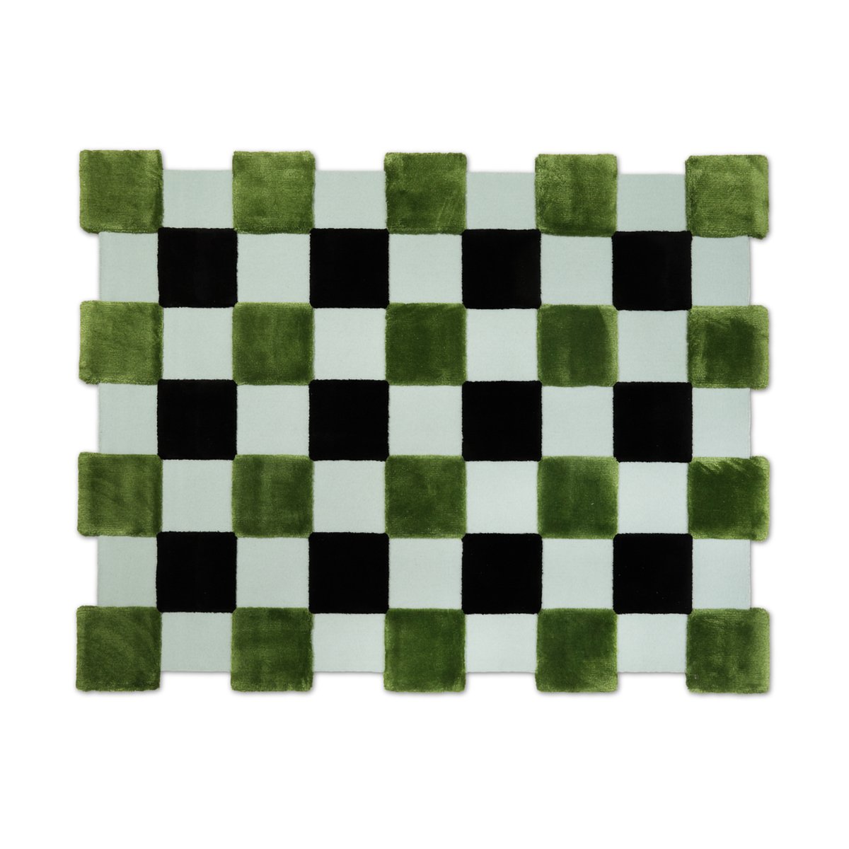 Ogeborg ODC Segment Rug Collection Square Teppich Green-black-mint, 142x198 cm