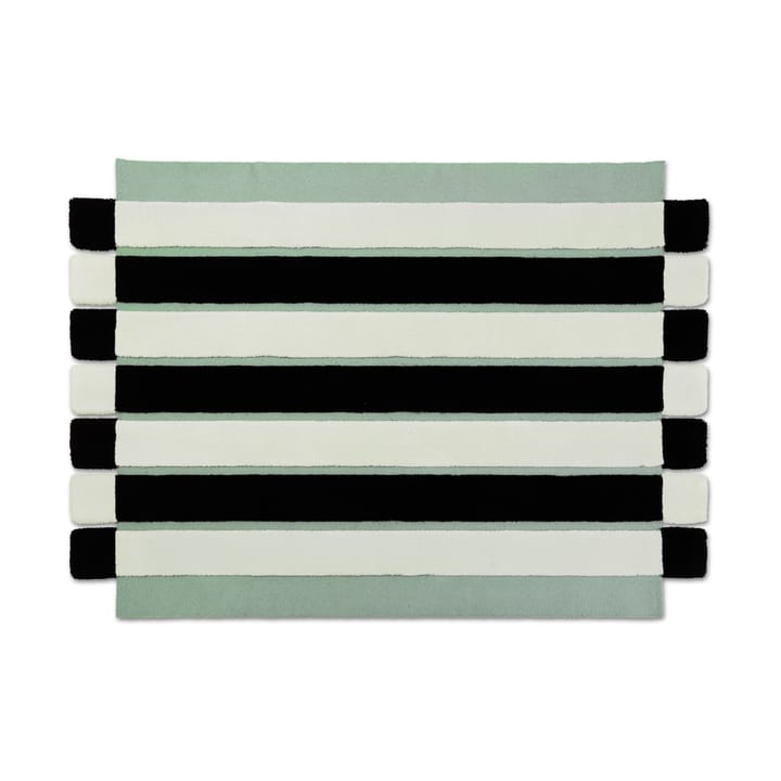 ODC Segment Rug Collection Stripe Chess Teppich - Mint-white-black, 154x200 cm - Ogeborg