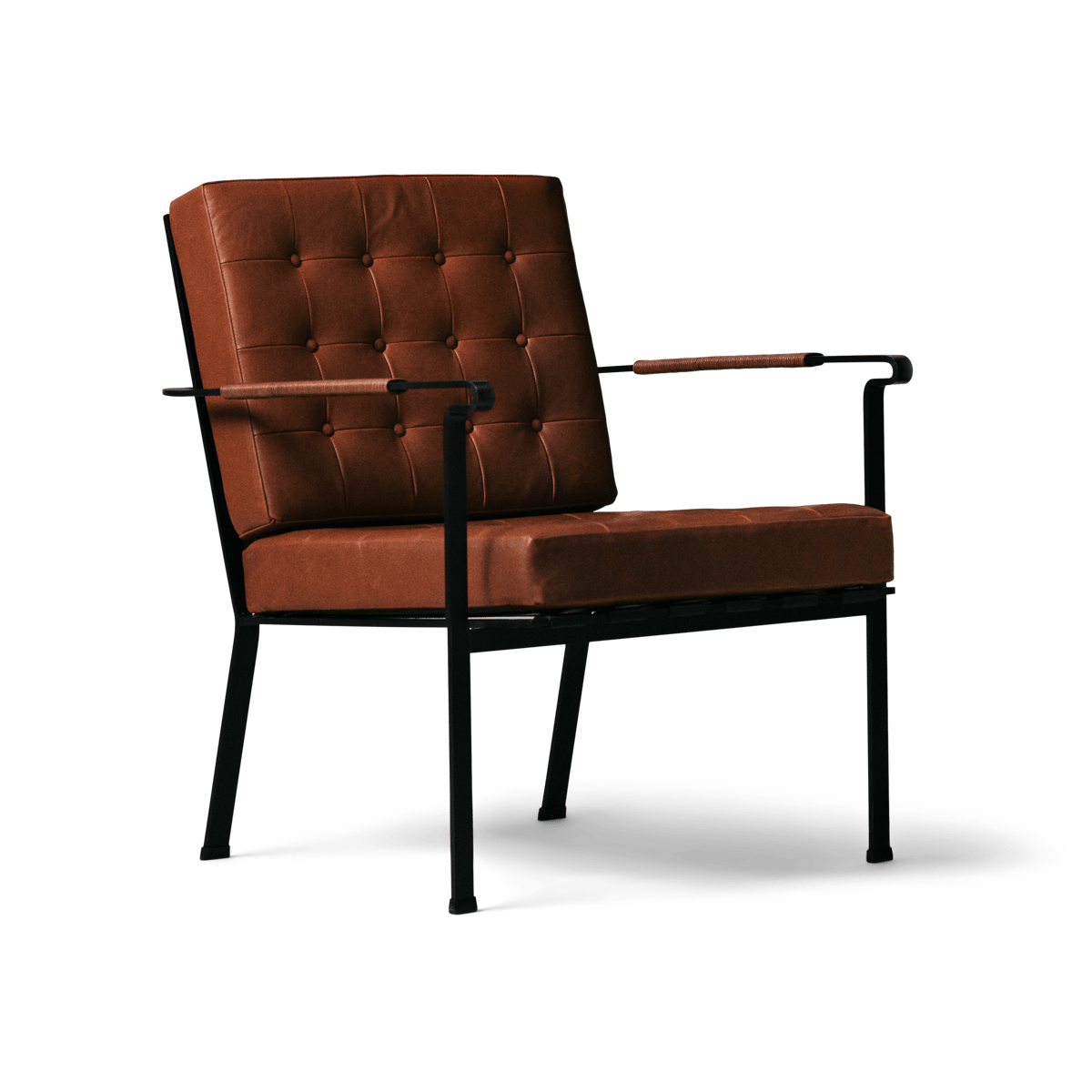 OX Denmarq Heather Chair Sessel schwarzer Rahmen Cognac