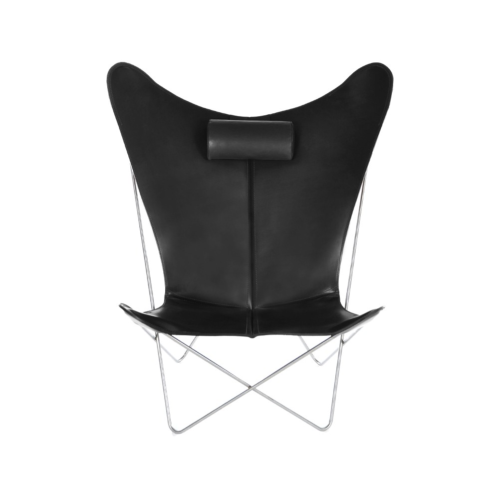 OX Denmarq KS Chair Fledermaussessel Leder black, Edelstahlgestell