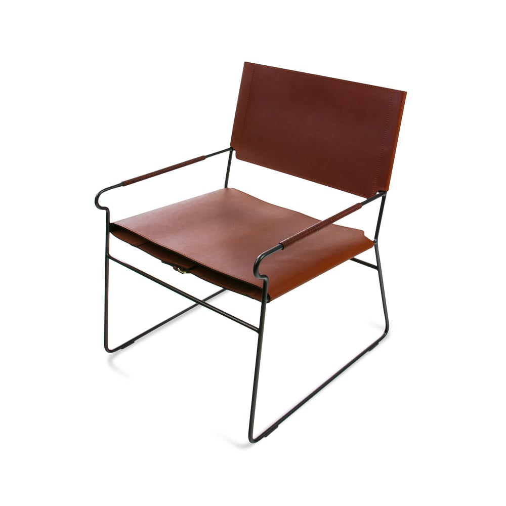 OX Denmarq Next Rest Sessel Leder cognac, Schwarzes Gestell