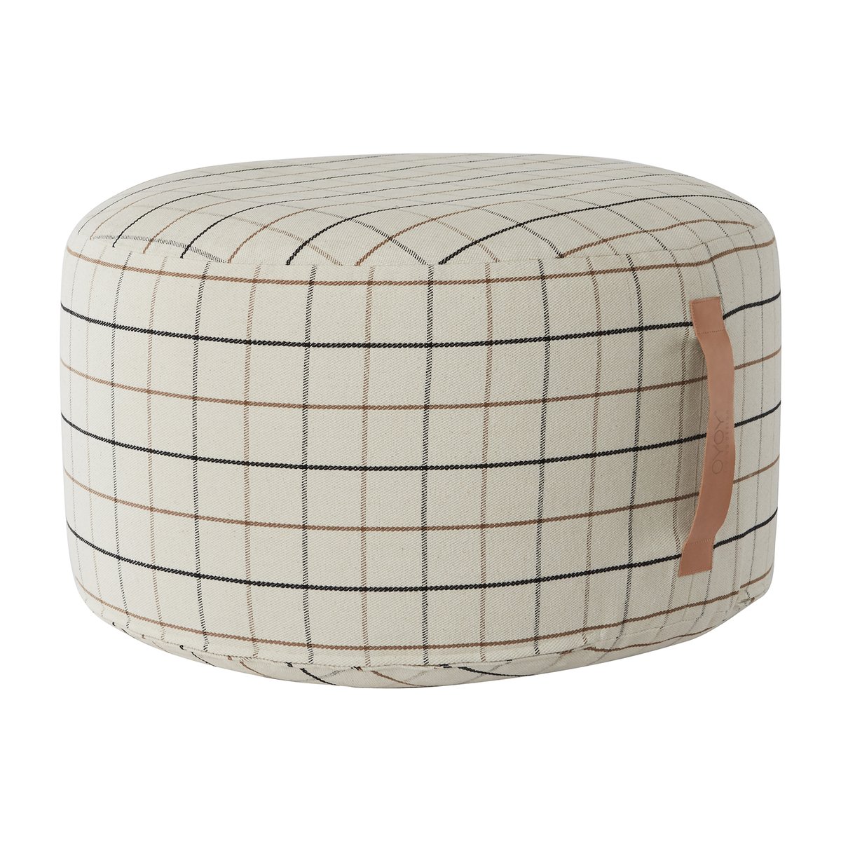 OYOY Grid Pouf Ø65cm Off white