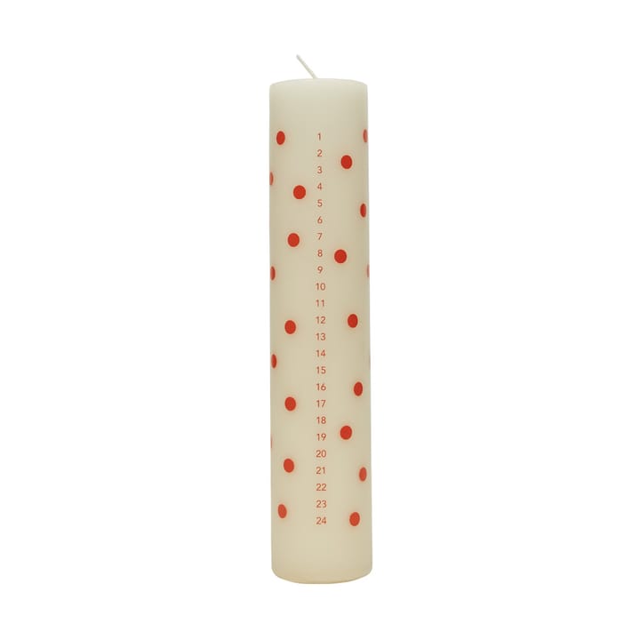 Polka Kalenderkerze - Offwhite-red - OYOY