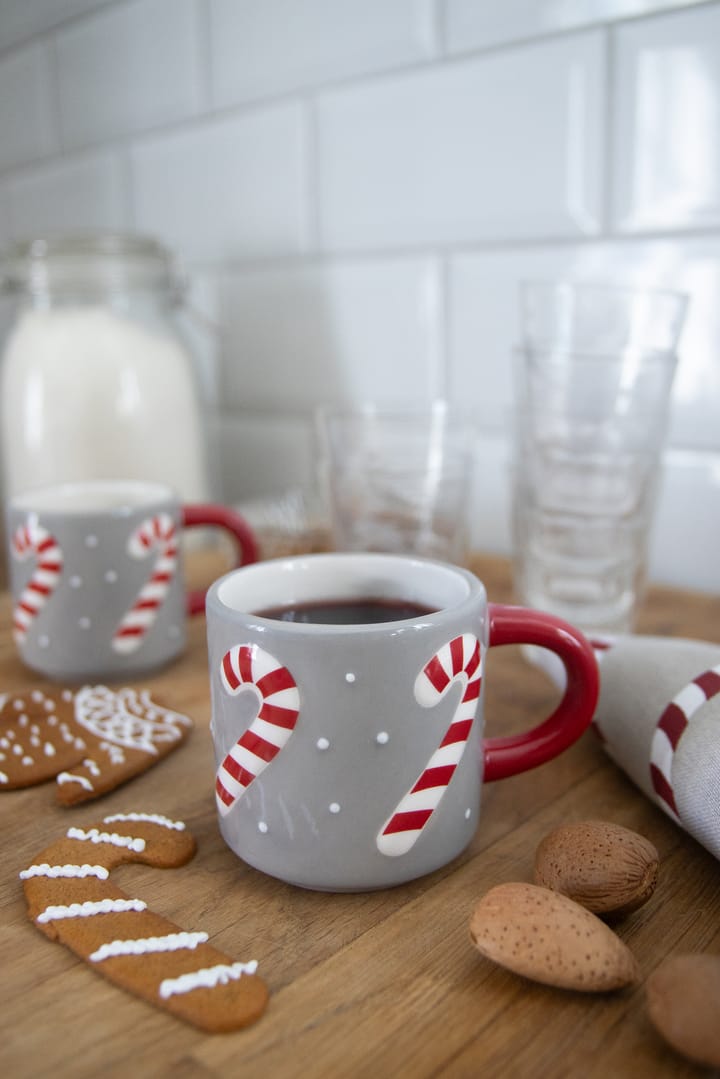 Candy cane Tasse, Grau-Weiß-Rot Pluto Design