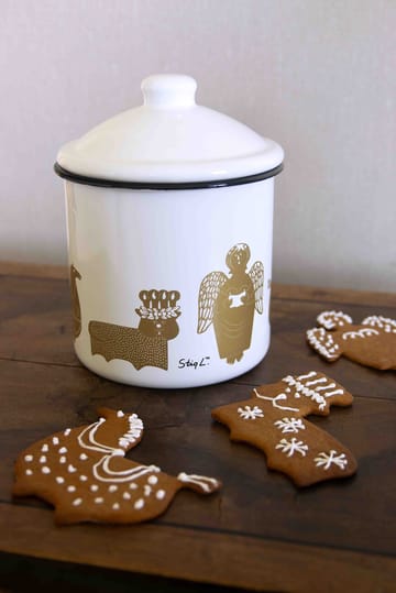 Stig L Gingerbread Dose - Weiß-Gold - Pluto Design