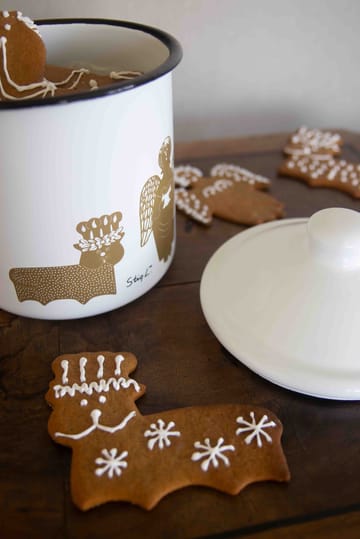 Stig L Gingerbread Dose - Weiß-Gold - Pluto Design