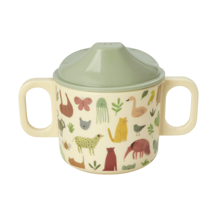 Rice Kinderbecher mit zwei Griffen 20cl - Sweet Jungle Print-Cream - RICE