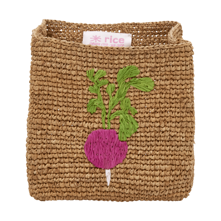 Rice Raffia Aufbewahrungskorb 2 Teile - Radish Embroidery-Tea - RICE