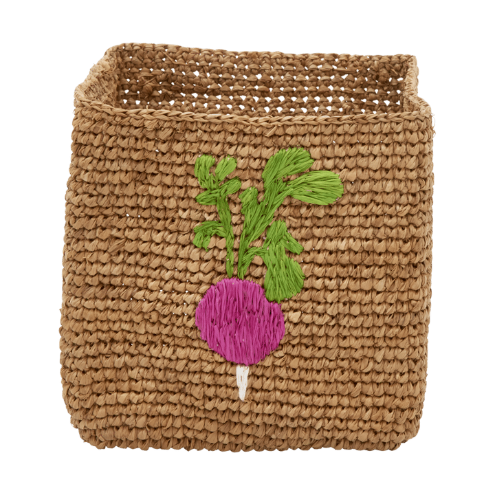 Rice Raffia Aufbewahrungskorb 2 Teile - Radish Embroidery-Tea - RICE