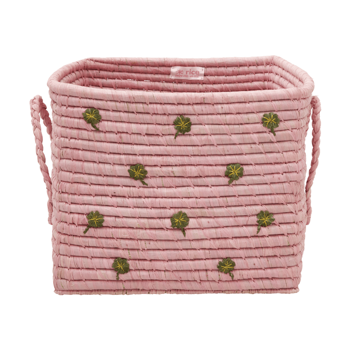 Rice Raffia Korb mit Griff 30 x 30cm - Pink - RICE