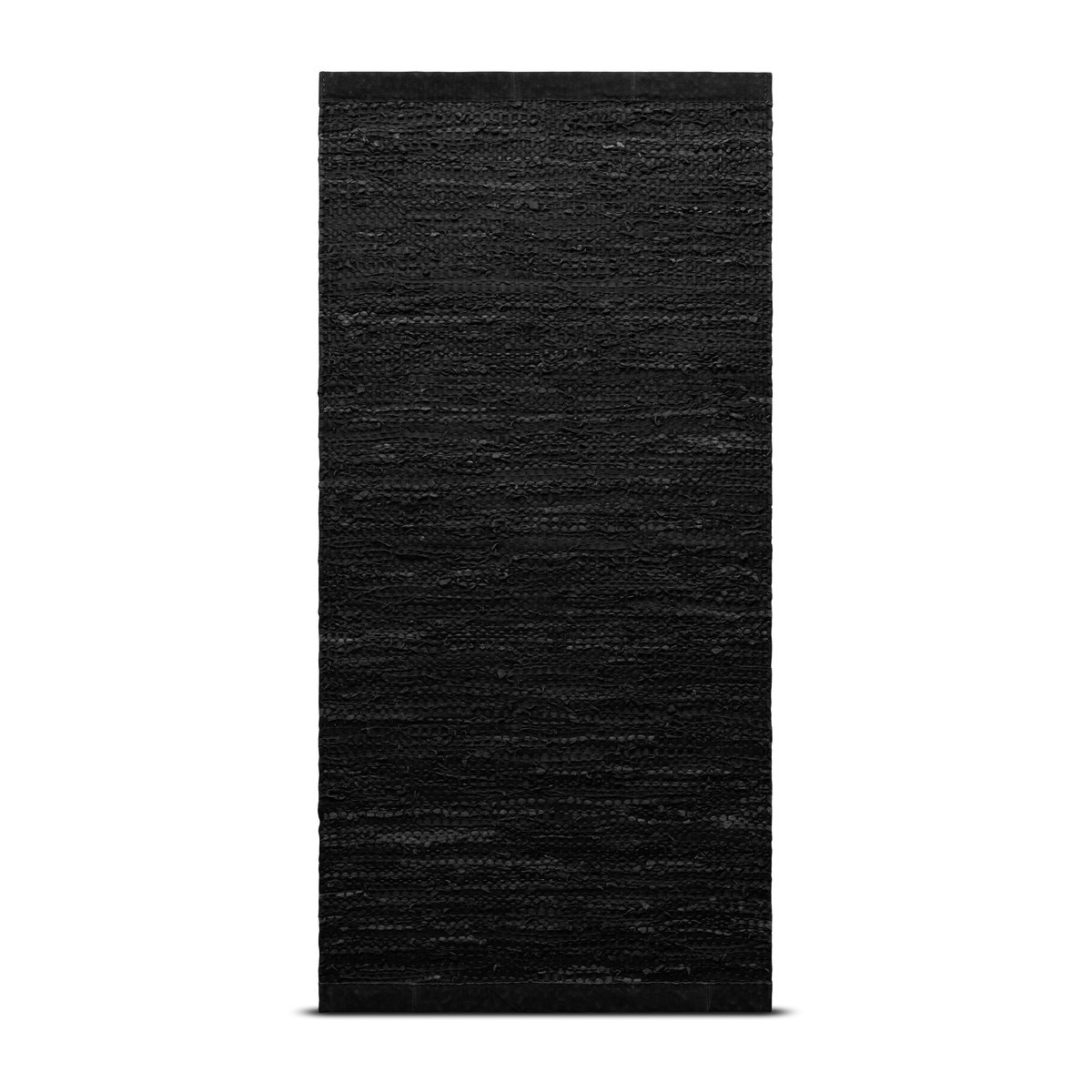 Rug Solid Leather Teppich 75 x 200cm Black (schwarz)