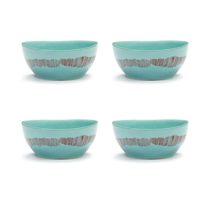 Ottolenghi Feast Schale S Ø15 cm 4er Pack - Azure stripes-red - Serax