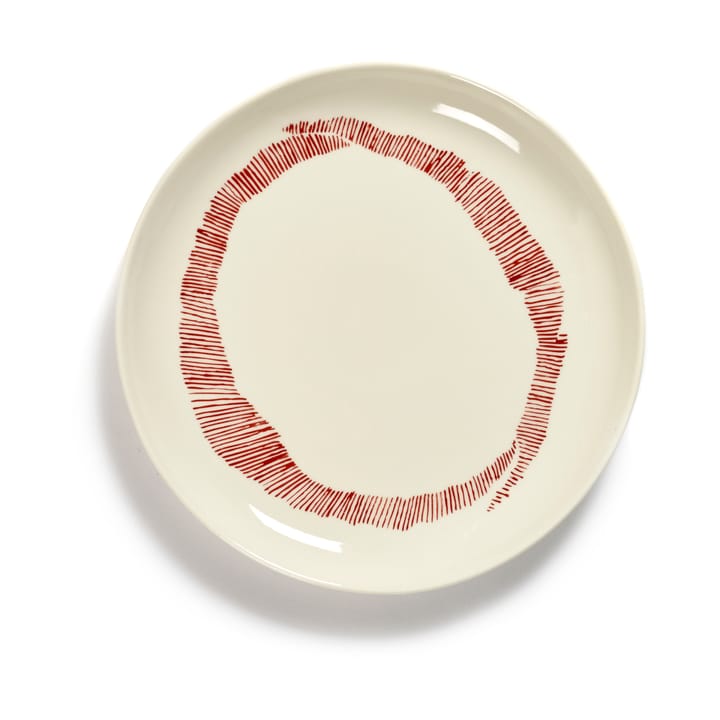 Ottolenghi Feast Teller S Ø19 cm 2er Pack - White stripes-red - Serax