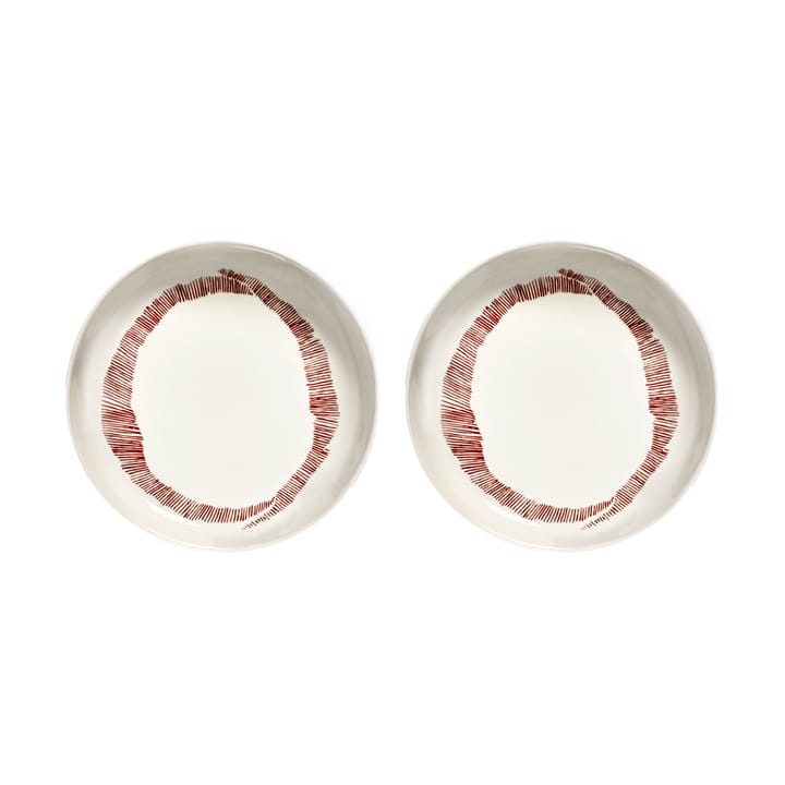 Ottolenghi Feast tiefer Teller Ø22 cm 2er Pack - White stripes-red - Serax