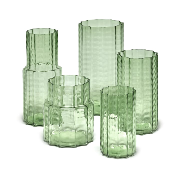 Waves 02 Vase 28 cm - Green-clear - Serax