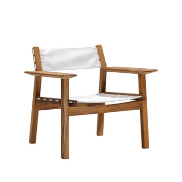 Djurö Lounge-Sessel - Batyline white, teak - Skargaarden