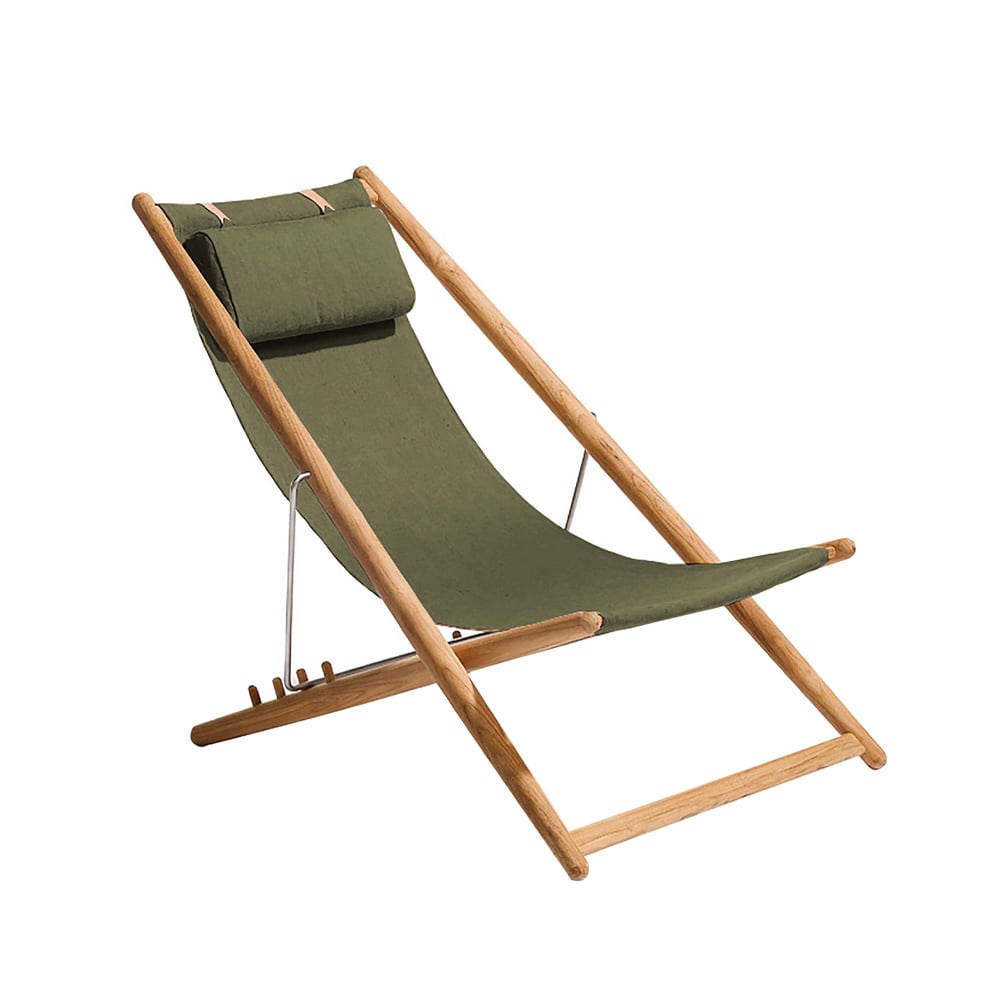 Skargaarden H55 Ruhesessel Teak Sunbrella Heritage Leaf Green