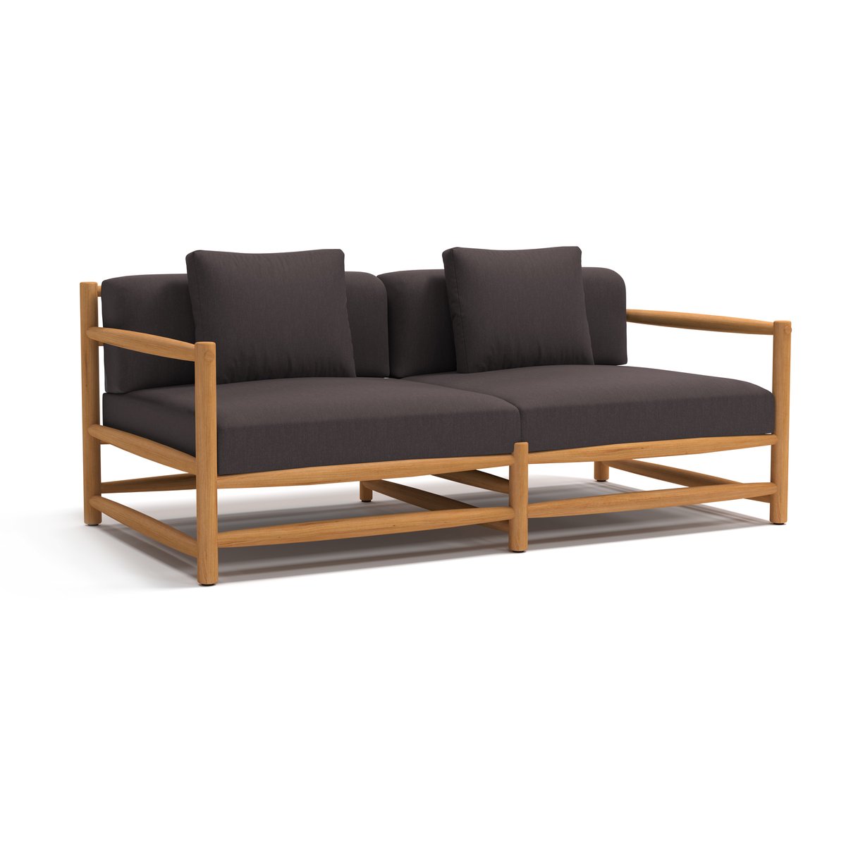 Skargaarden Saltholm Sofa Teak-Kissen graubraun