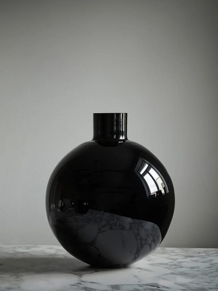 Pallo Vase, Schwarz 37 cm Skrufs Glasbruk