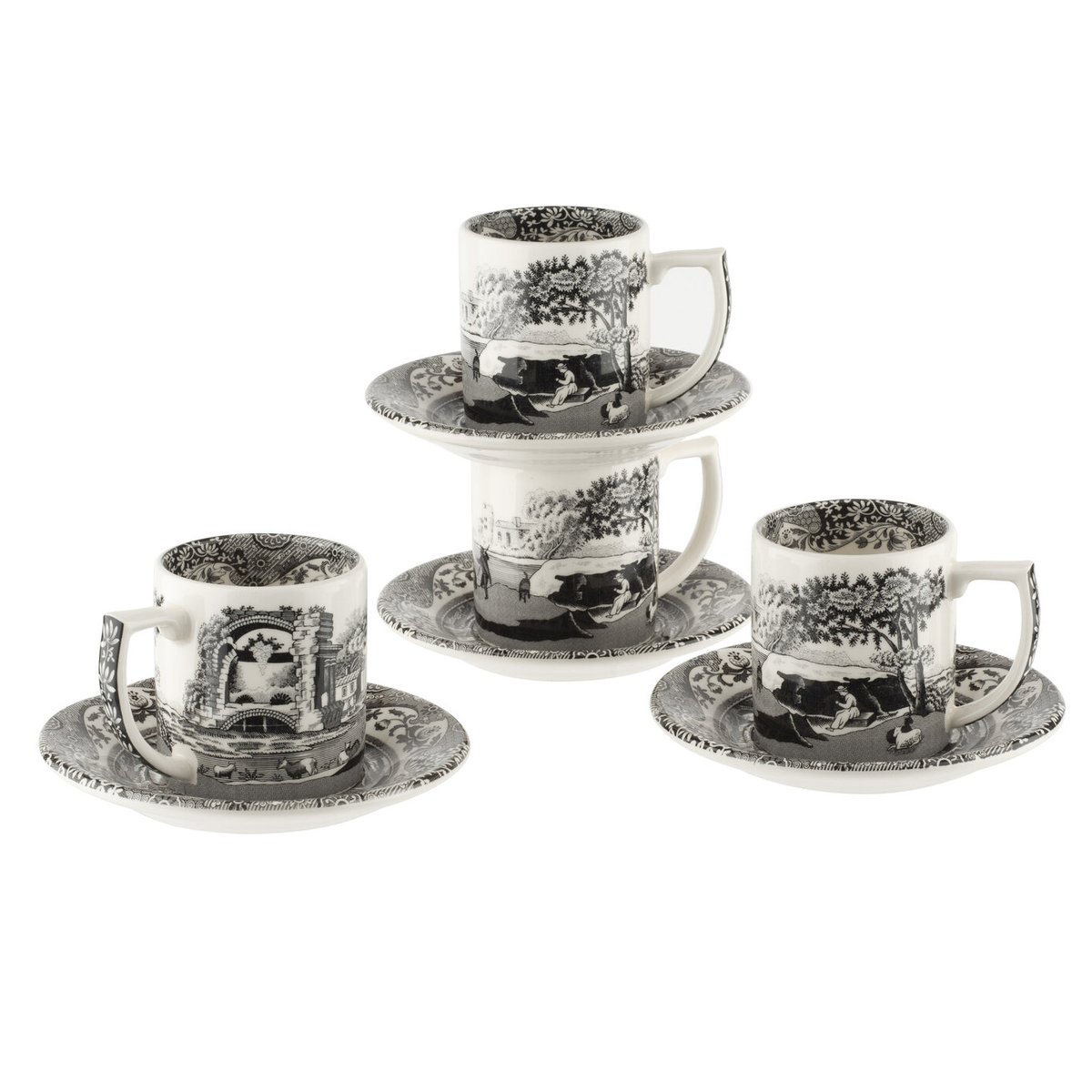 Spode Black Italian Espressotasse 4er Pack 9cl