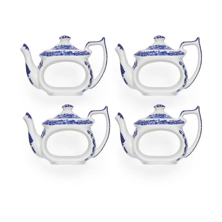 Blue italian Serviettenringe 4er-Pack - Blau-Weiß - Spode