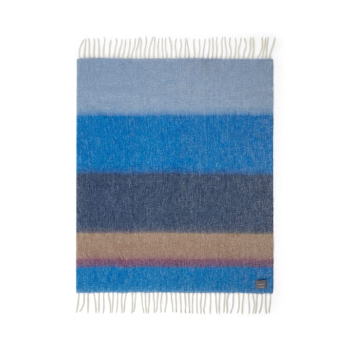 Mohair Decke - Stripe Blue, Azur & Camel - Stackelbergs