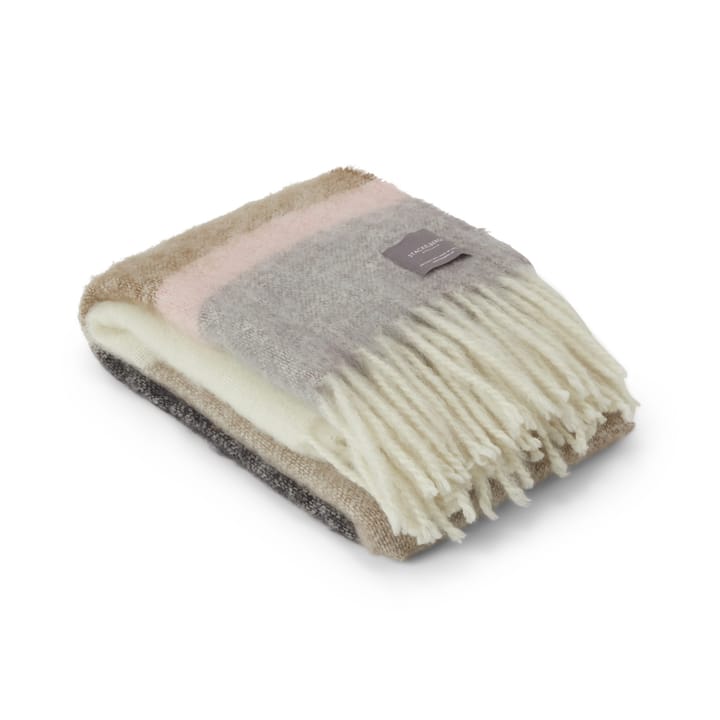 Mohair Decke - Stripe Brown, Black & Rose - Stackelbergs