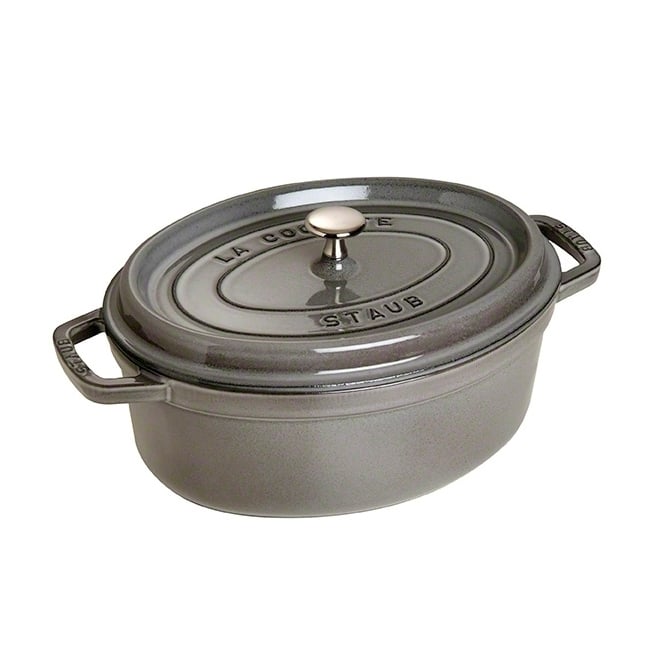 STAUB Staub ovaler Topf aus Gusseisen 4,2 l Grau