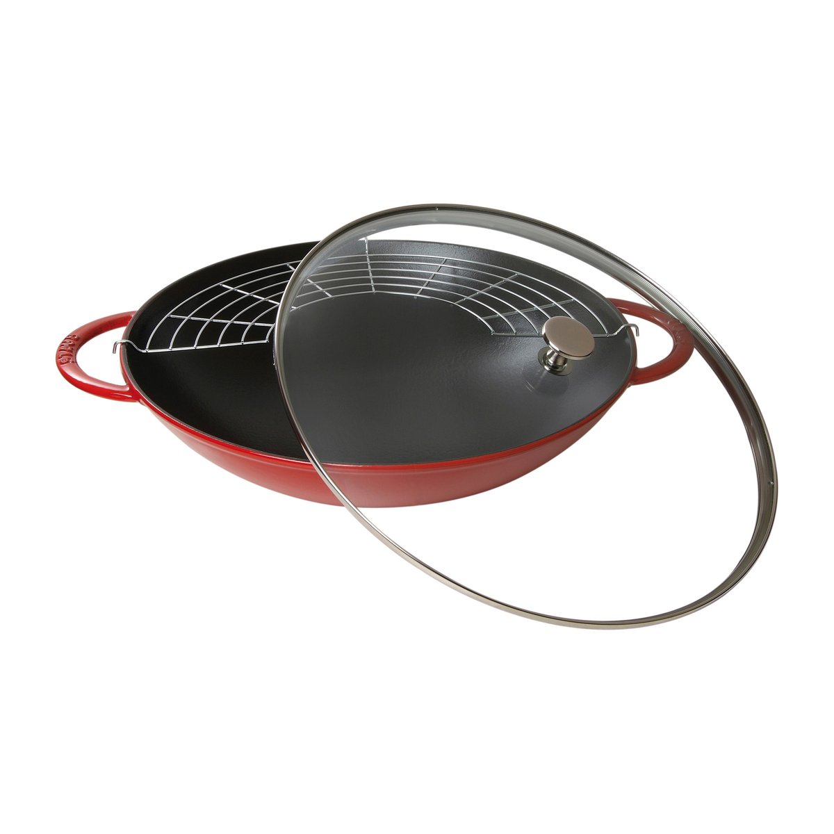 STAUB Wok mit Glasdeckel Ø37cm 5,7 L Rot