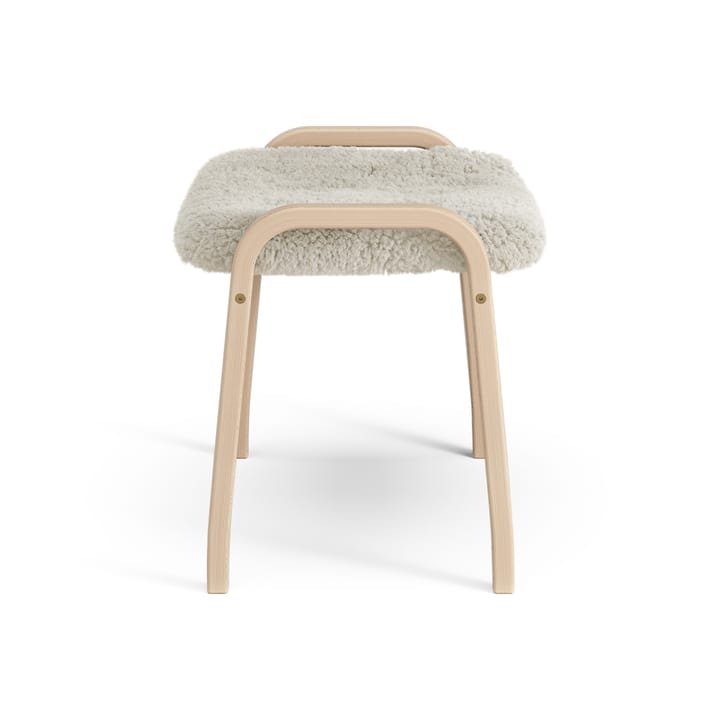 Lamini Fußhocker für Kinder lackierte Buche/Schaffell, Moonlight (beige) Swedese