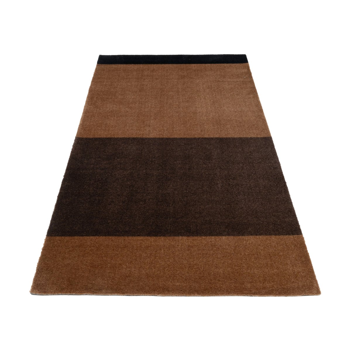 tica copenhagen Stripes by tica, horizontal, Flurteppich Cognac-dark brown-black, 90x200 cm