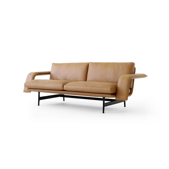 Meantime AV30 2-Sitzer Sofa, Warm black-Noble leather Cognac &Tradition