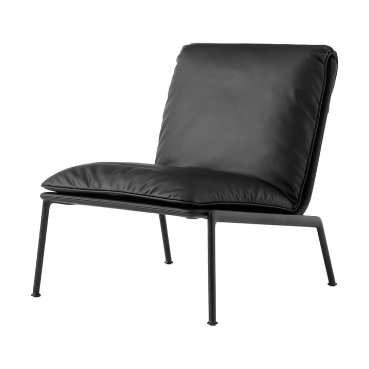 Muno LN18 Lounge-Sessel, Dark chrome-Noble leather Black &Tradition