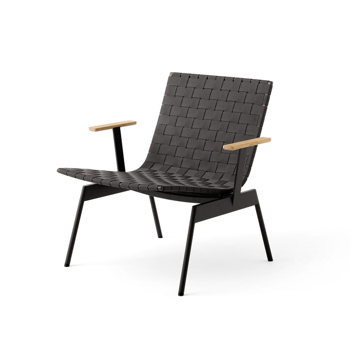 Ville Outdoor AV45 lounge chair with armrests. - Warm black - &Tradition