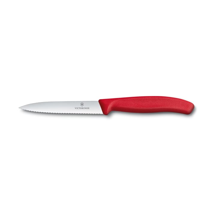 Victorinox Gemüse- & Schälmesser mit Wellenschliff 10 cm - Rot - Victorinox