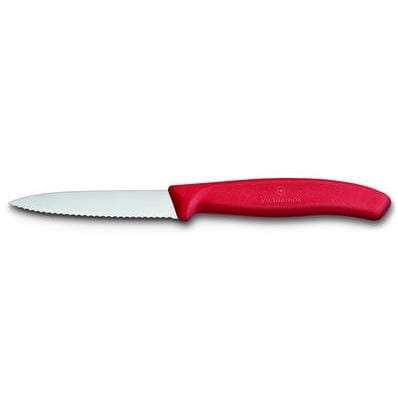 Victorinox Gemüse- & Schälmesser Wellenschliff 8 cm - Rot - Victorinox