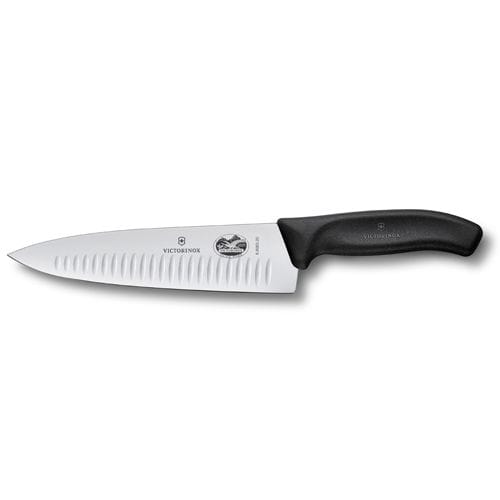 Victorinox Küchenmesser mit Wellenschliff 20 cm - Schwarz - Victorinox