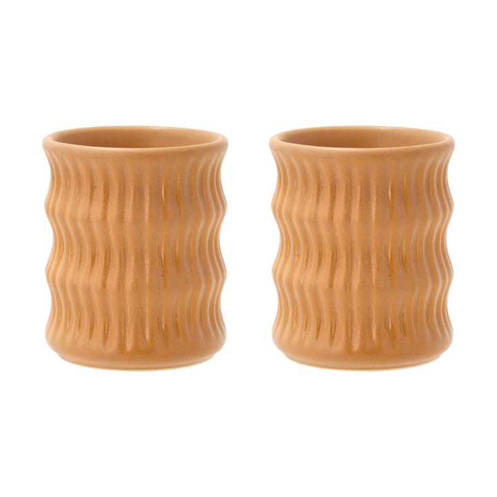 Styles Becher mit geriffeltem Muster 30 cl 2er-Pack - Amber - Villa Collection