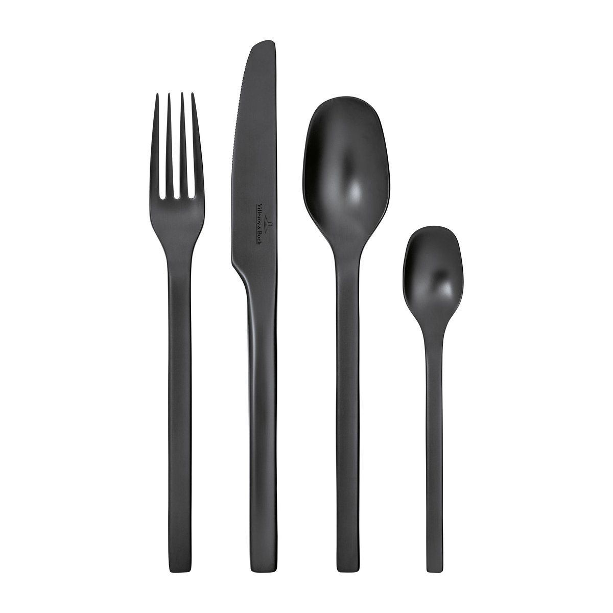 Villeroy & Boch Manufacture Rock Besteckset 16 Teile Schwarz