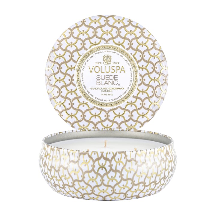 Maison Blanc 3-wick Tin Duftkerze 40 Stunden, Suede Blanc Voluspa